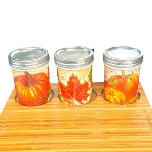Upcycled “Picnic at Ascot” Charcuterie Board w/ Wide Mouth Ball Jars Decoupaged